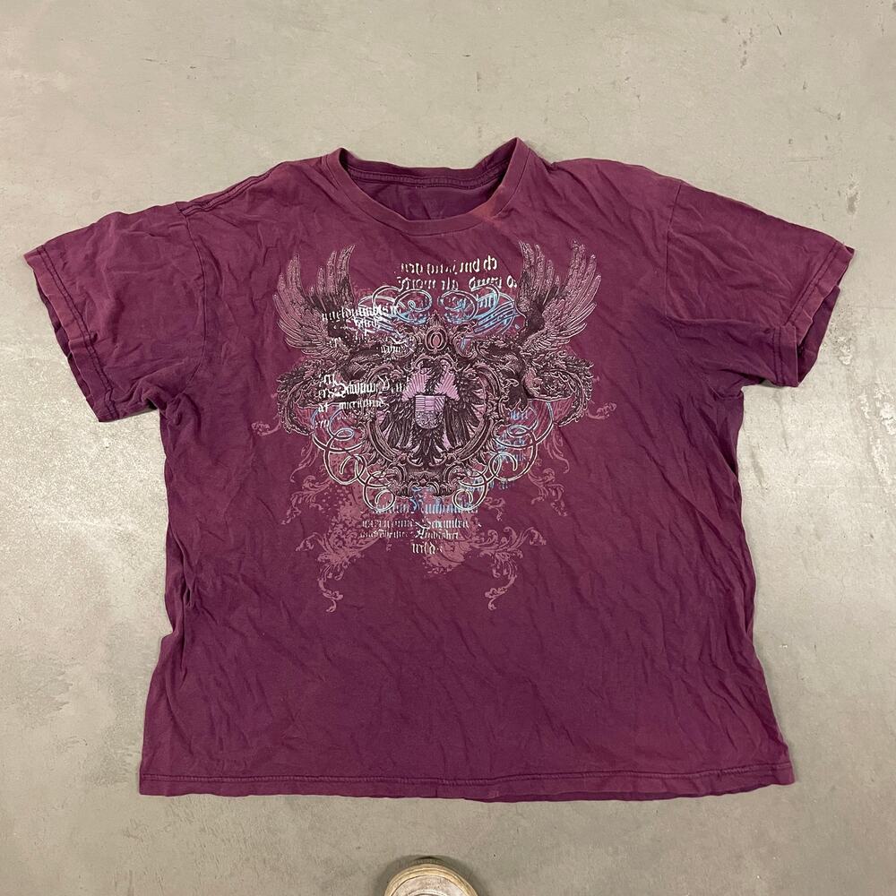 Vintage Y2K purple affliction style skater apt.9 graphic shirt - Picture 3 of 6